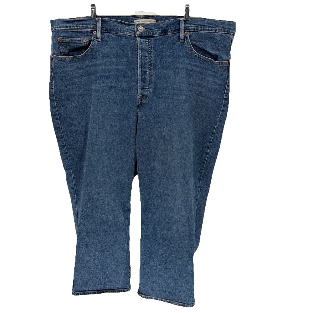 Levis Ribcage Straight Premium Jeans High Rise Ankle Stretch Plus Size 44X28